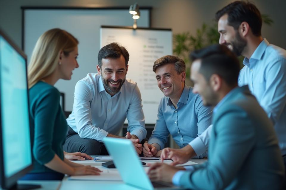 Équipe de Connect BeHoreca discutant de solutions technologiques pour l'hôtellerie